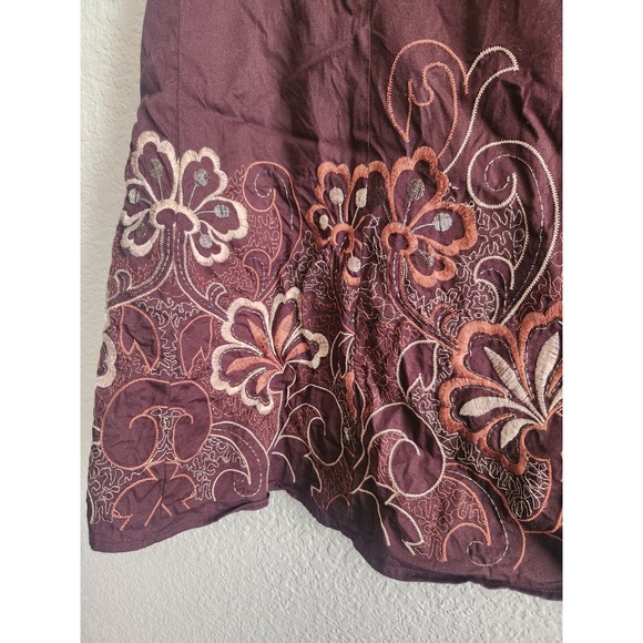 Y2k Axcess Women's Floral Embroidered Skirt  sz 10 - Picture 4 of 7
